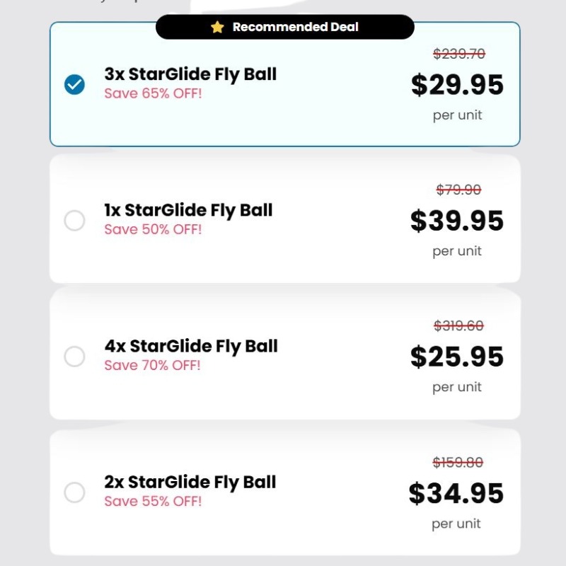 Star Glide Fly Ball Pricing