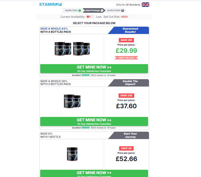 StaminUp Gummies UK Pricing
