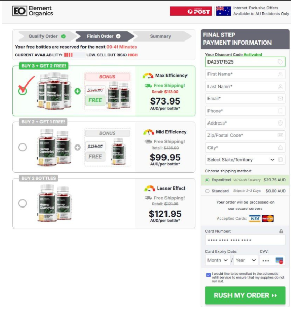 Element Organics Hemp Gummies New Zealand Pricing