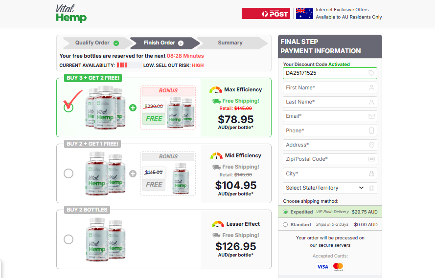 Vital Hemp Gummies Australia Pricing